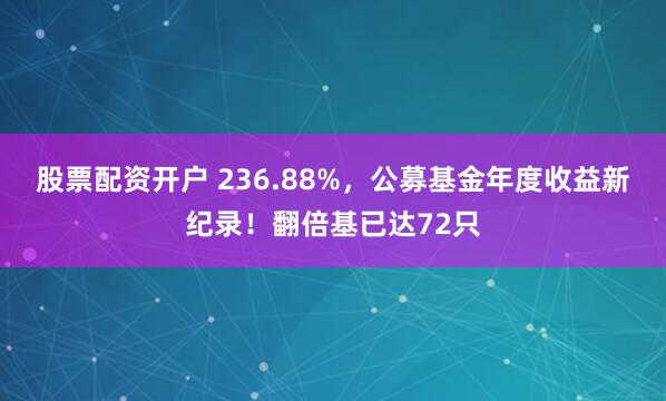 股票配资开户 236.88%，公募基金年度收益新纪录！翻倍基已达72只
